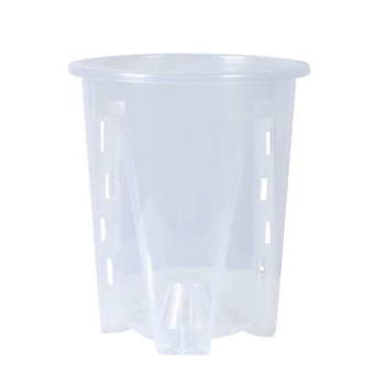 Ghiveci pentru Phalaenopsis cu coloană de aer, transparent, diametru extra mare, ghiveci rotund din plastic pentru birou