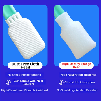 Bețișoare de curățare fără praf cu cap plat mare, din material textil, pentru instrumente de precizie și ecrane LCD