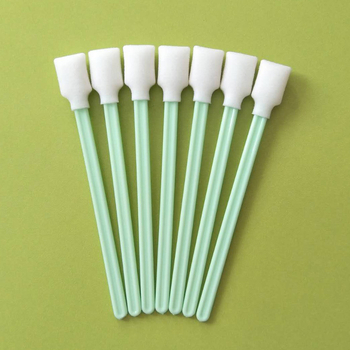 Tampon de curățare pentru duze imprimantă cu cap de burete, mâner lung, tijă verde-alb, 50 buc