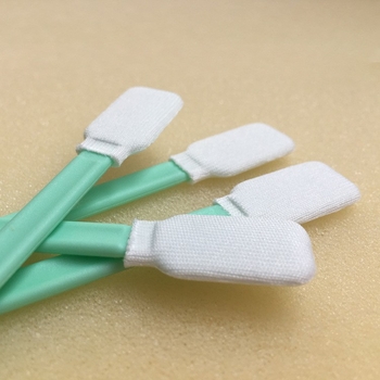 Tampon de bumbac fără praf, cu cap de burete și fibre fine, vârf plat, baston de curățare industrial pentru lentile laser