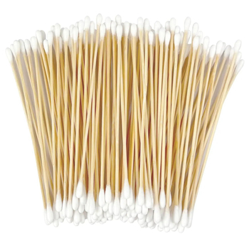 Bețișoare din bumbac cu capete rotunde, 6 inch, pentru uz industrial, din bambus, fără praf, anti-static pentru aplicații optice, 200 buc.