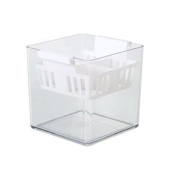 Vas de sticlă transparent pentru lalele hidroponice, coș de plantare din plastic