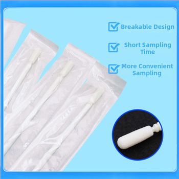 Tampon faringian de unică folosință, cu suprafață flokată pentru porcine