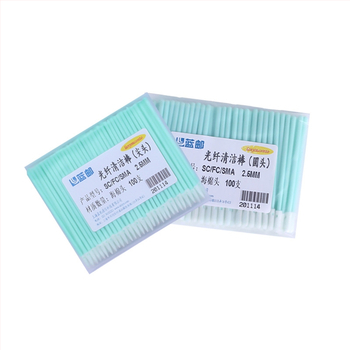 Nellope bețișor de curățare pentru fibră optic ă, fără praf, vârf de 2,5 mm, cap de burete rotund pentru interfața OTDR