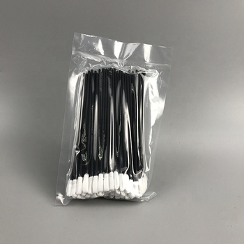 Bețișor de curățare fără praf cu cap de fibre poliesterice, tijă neagră, pentru curățarea instrumentelor într-un spațiu curat, personalizabil