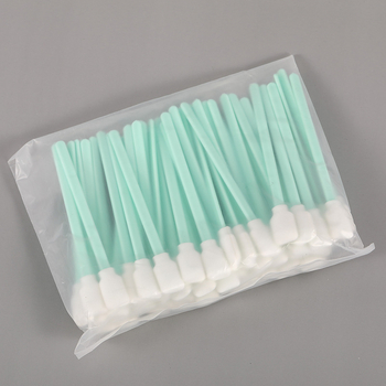 Tampon cu cap de burete, fără praf, fibre fine, curățare industrială cu cap plat pentru lentile laser