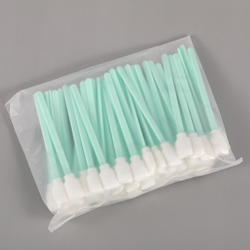 Tampon cu cap de burete, fără praf, fibre fine, curățare industrială cu cap plat pentru lentile laser