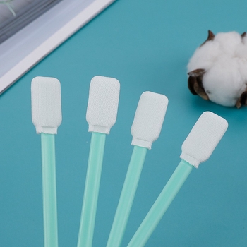 Bețisor de vată cu cap de burete, fibre fine pentru purificare, bețe industriale de șters cu cap plat pentru mașini de tăiat lentile cu laser