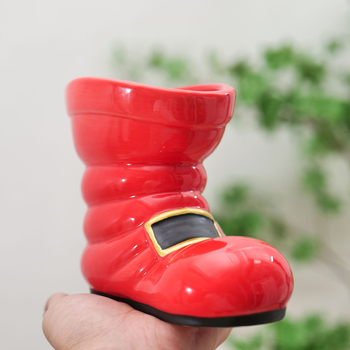 Vază ceramică cu Moș Crăciun pentru decor de Crăciun și accesorii foto