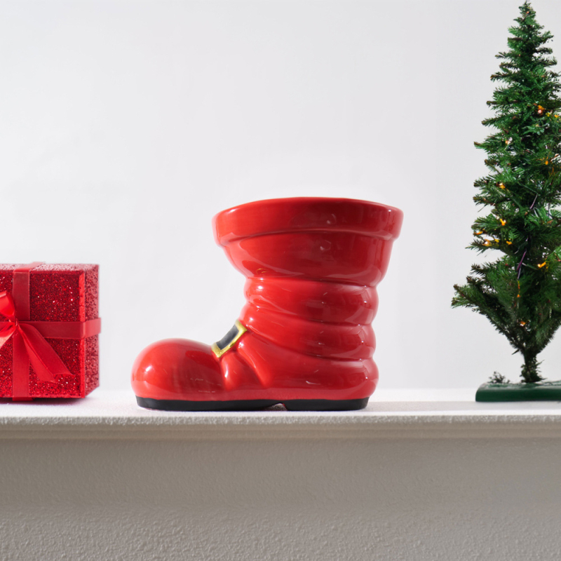Vază ceramică cu Moș Crăciun pentru decor de Crăciun și accesorii foto