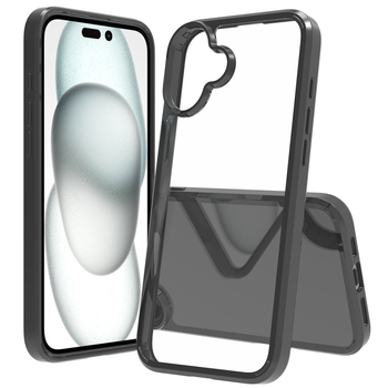 În stoc: Carcasă acrilică transparentă 1,5 mm pentru iPhone 16 Plus, 2 în 1, protecție totală anti-cădere