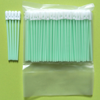 Tamponi de curățare din burete, cu cap rotund, fără praf, anti-statici, mâner verde, pentru uz industrial, 100 buc