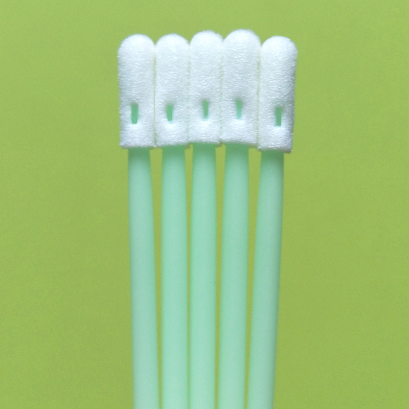 Tamponi de curățare din burete, cu cap rotund, fără praf, anti-statici, mâner verde, pentru uz industrial, 100 buc