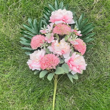 Buchet de flori artificiale albe din mătase pentru înmormântare