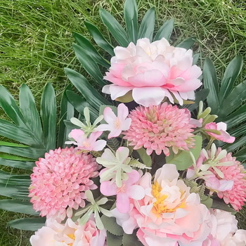 Buchet de flori artificiale albe din mătase pentru înmormântare