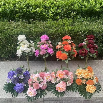 Buchet de flori artificiale albe din mătase pentru înmormântare