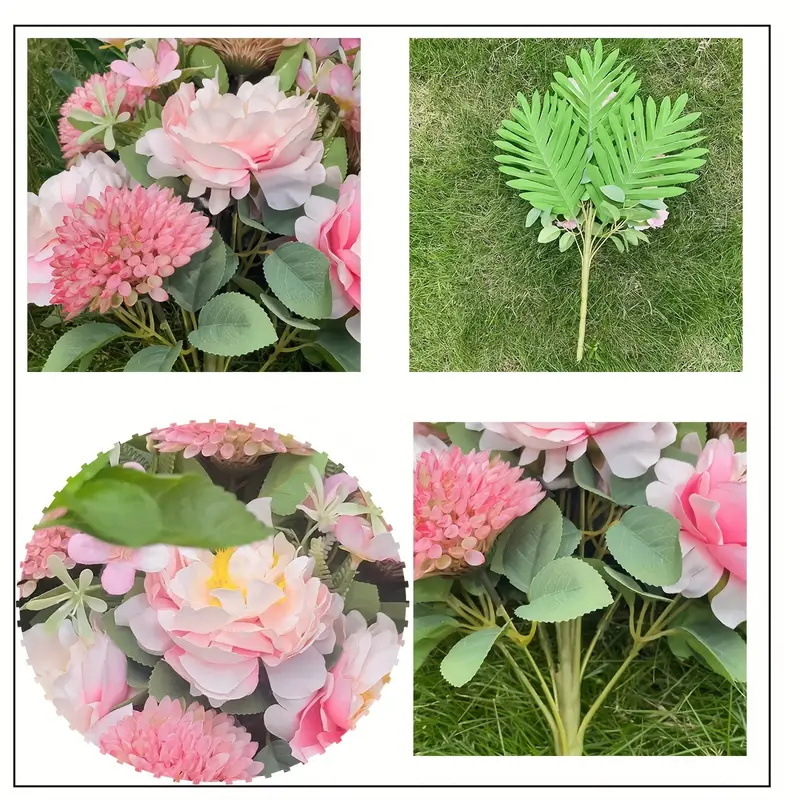 Buchet de flori artificiale albe din mătase pentru înmormântare