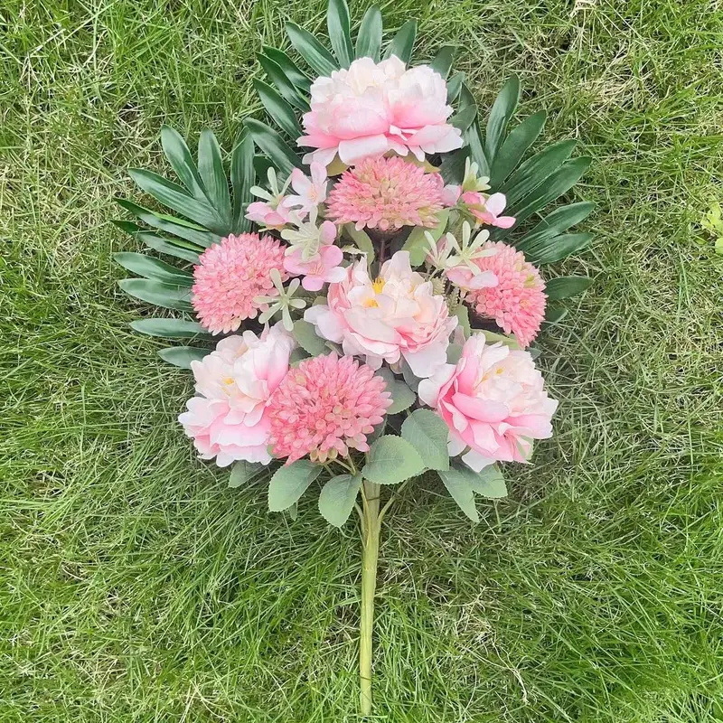 Buchet de flori artificiale albe din mătase pentru înmormântare
