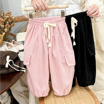Őszi új koreai stílusú gyerek nadrágok, uniszex, kényelmes hosszú nadrágok
