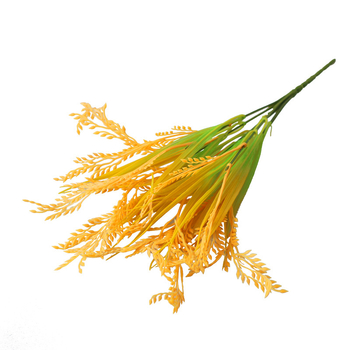 Buchet cu știuleți de grâu artificiali și boabe galbene de orez – decor pentru casă și decor de nuntă