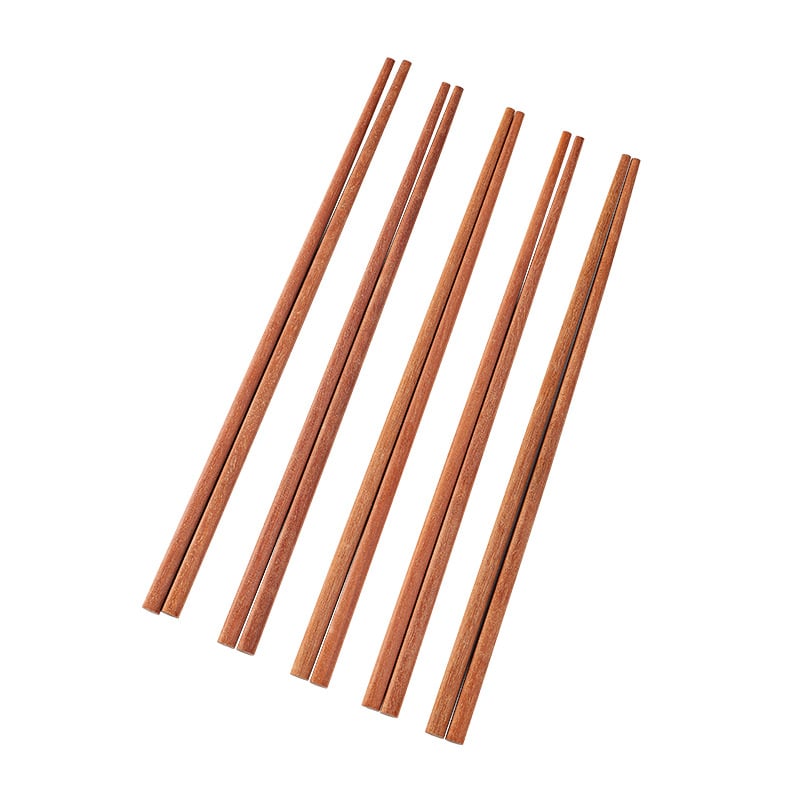Ξύλινα chopsticks από κόκκινο σανταλόξυλο, αντιβακτηριακά, κατά της μούχλας και ανθεκτικά στη θερμοκρασία, 10 ζεύγη, χωρίς βαφή και κερί, αντιολισθητικά, κινεζικού στυλ για οικιακή χρήση