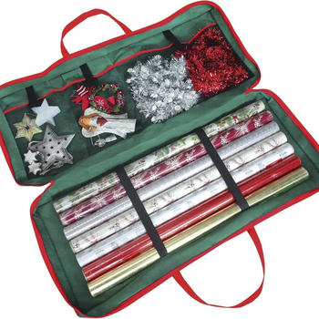 Sac de depozitare Crăciun din material nețesut, stil geantă de mână, organizator pentru decorațiuni și cadouri, spațiu de depozitare pentru living