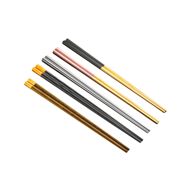 Σετ chopsticks για έναν χρήστη: 304 ανοξείδωτος χάλυβας, ανθεκτικά σε υψηλές θερμοκρασίες, ξύλινο κουτί