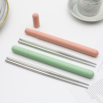 Set portabil de bețișoare din oțel inoxidabil 304, cu design hexagonal și tub de depozitare din pai de grâu – potrivit pentru casă, hoteluri și restaurante, cadou