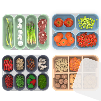 Cutie de depozitare pentru legume și fructe în frigider, silicon alimentar pentru bucătărie, organizator pentru congelator