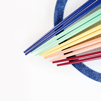 Ξύλινα chopsticks, πέντε ζευγάρια, πολύχρωμο μοτίβο λαγού