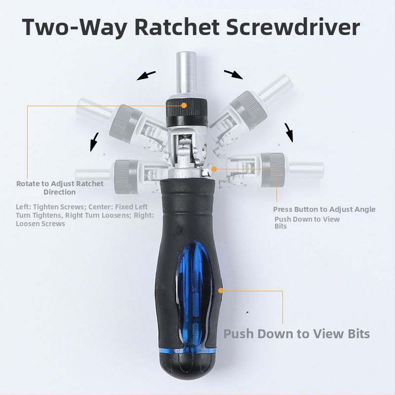 Univerzálny skrutkovač s ráčňovým mechanizmom, L-tvarný kľúč, ohybný hriadeľ, bity Phillips, krížové, Torx a šesťhranné, sada 513 dielov