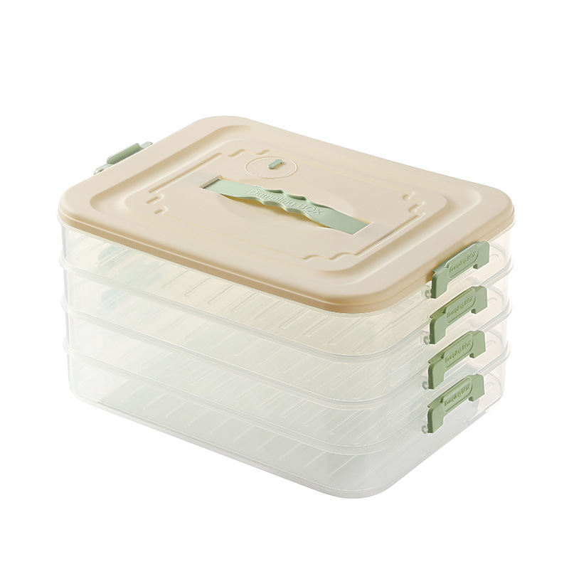 Cutie de depozitare pentru dumplings și wonton – plastic alimentar, etanș pentru congelare, organizare bucătărie