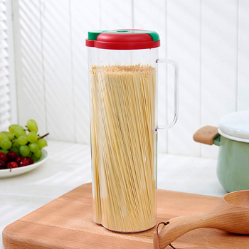 Container plastic de depozitare a alimentelor cu mâner, pentru paste și cereale, borcan etanș pentru frigider.