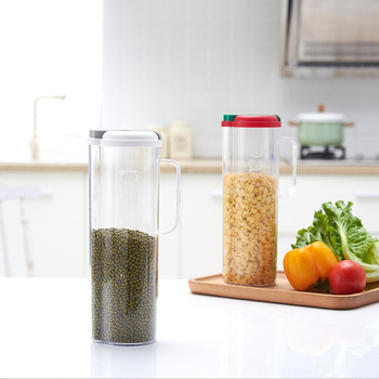 Container plastic de depozitare a alimentelor cu mâner, pentru paste și cereale, borcan etanș pentru frigider.