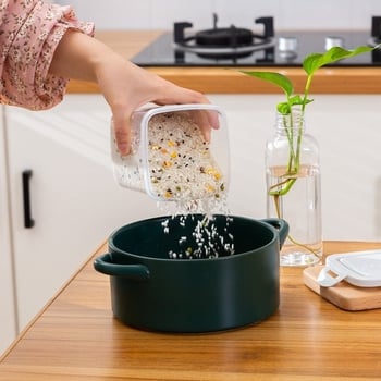 Пластмасова запечатана кутия за съхранение на храна за зърнени култури и смесени зърна, квадратни и кръгли контейнери за кухня и хладилник