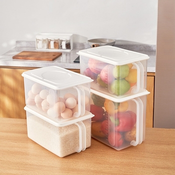 Km Cutie transparentă de depozitare a alimentelor cu capac și mâner, model 6189