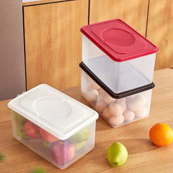 Km Cutie transparentă de depozitare a alimentelor cu capac și mâner, model 6189