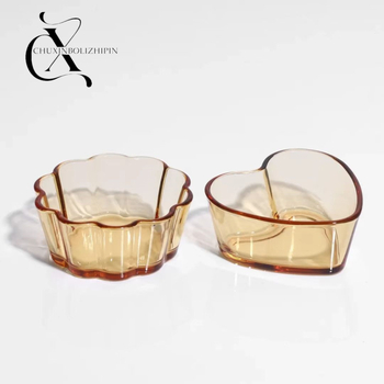 Vas ușor, luxos din sticlă borosilicată pentru salată de fructe, în formă de inimă și nor, rezistent la temperaturi înalte