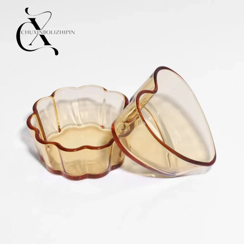 Vas ușor, luxos din sticlă borosilicată pentru salată de fructe, în formă de inimă și nor, rezistent la temperaturi înalte