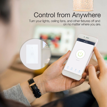 WiFi интелигентен превключвател, еднополюсен, без неутрала, управление чрез приложение и гласово дистанционно