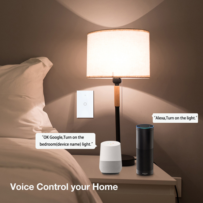 WiFi интелигентен превключвател, еднополюсен, без неутрала, управление чрез приложение и гласово дистанционно