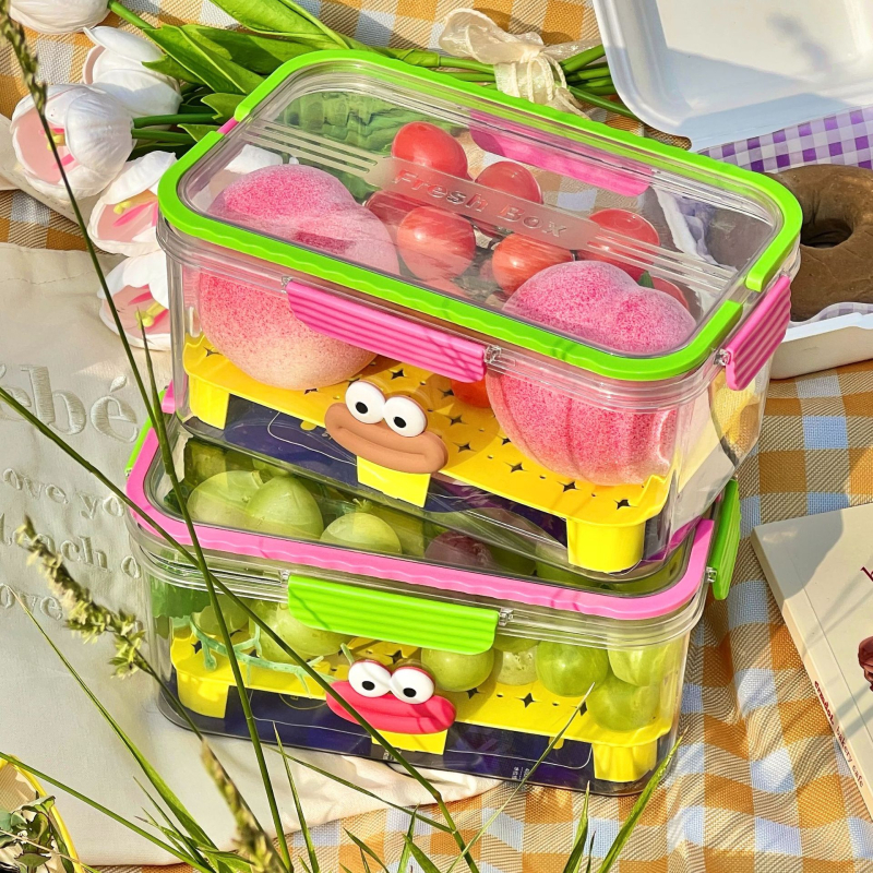 Dopamine cutie portabilă pentru păstrarea prospețimii, pentru exterior, cu capacitate mare, cutie drăguță pentru picnic și depozitare