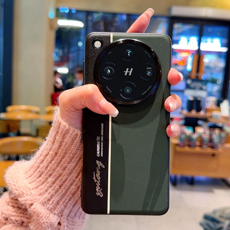 Husa OPPO Find X9 Ultra, textură din piele sintetică color-block și linii fluorescente, GT8Pro husă de protecție