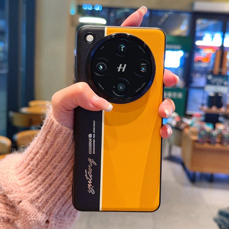 Husa OPPO Find X9 Ultra, textură din piele sintetică color-block și linii fluorescente, GT8Pro husă de protecție