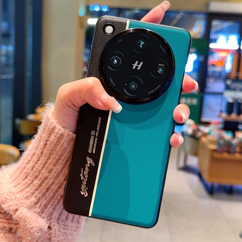 Husa OPPO Find X9 Ultra, textură din piele sintetică color-block și linii fluorescente, GT8Pro husă de protecție