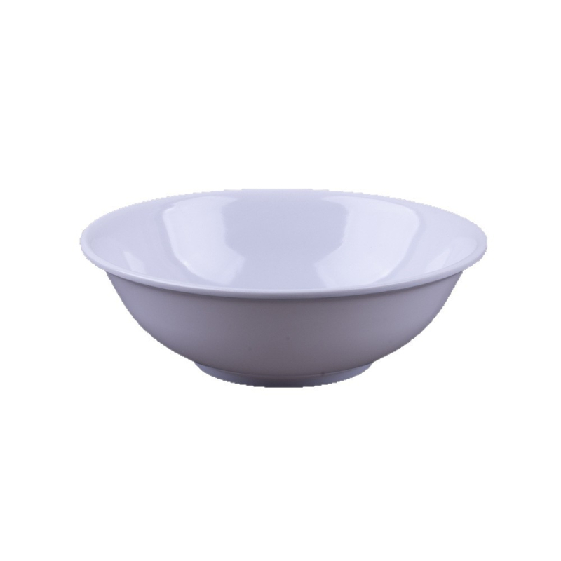 Boluri albe din melamină, 6,7 inch și 8 inch, imitatie de porțelan, margine inversă, desert, supă, terci, mic dejun și tăiței