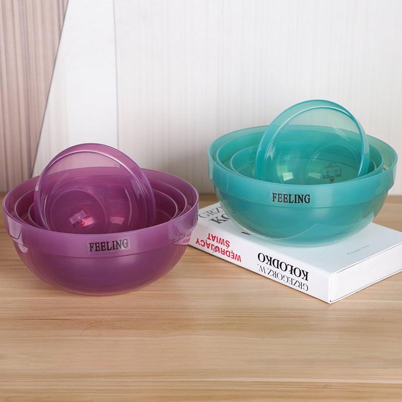 Vas din plastic pentru fructe și legume, bol de bucătărie, farfurie pentru gustări uscate, vas de amestecare – stil simplu