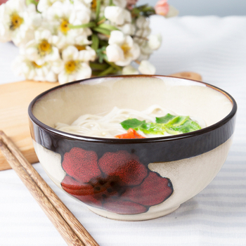Yuquan ceramică – boluri în stil chinezesc, set de boluri pentru orez, tăiței și supă, pentru uz casnic și hotelier; culoare sub glazură, formă neregulată, diametru 15–15.9 cm, compatibile cu microunde, primă clasă, stil ușor lux retro