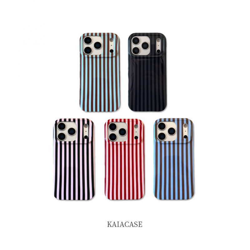 Korejskog stila vrhunsko minimalistično kućište s kontrastnim prugama za iPhone 16 Pro i iPhone 17 Pro Max