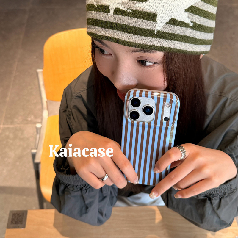 Korejskog stila vrhunsko minimalistično kućište s kontrastnim prugama za iPhone 16 Pro i iPhone 17 Pro Max